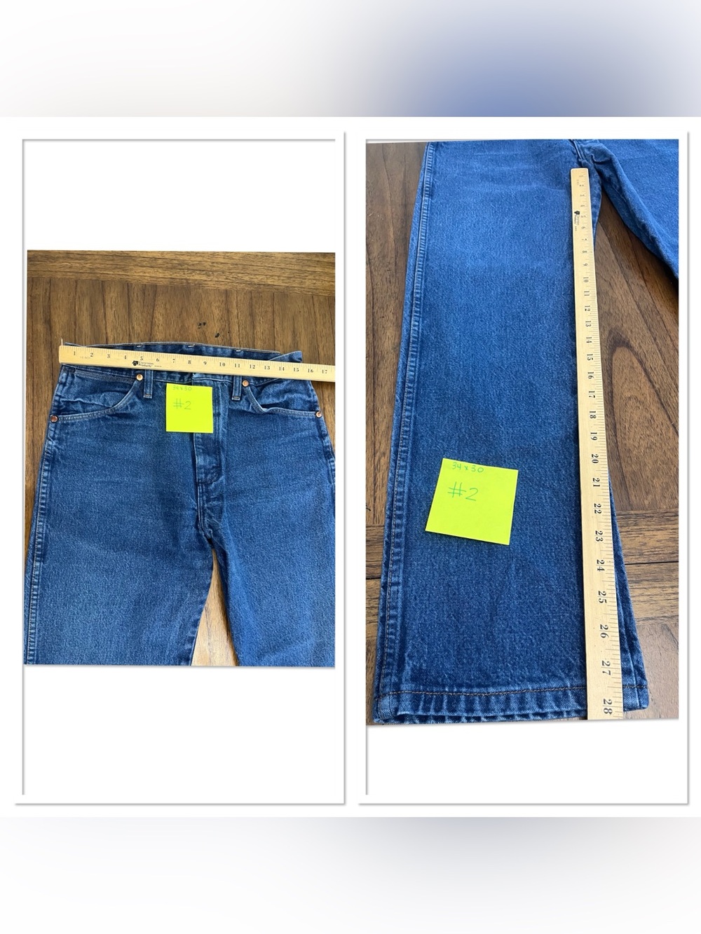 Bundle of 3 Classic Wrangler Jeans tag 34 x 30 actual 32 x 28 - Picture 10 of 11
